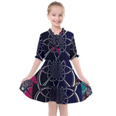 Fractal Artwork Abstract Background Art Pattern Kids  All Frills Chiffon Dress