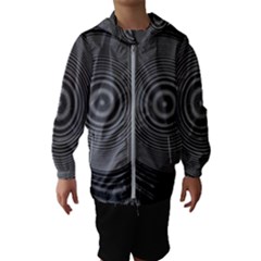 Digital Art Background Black White Kids  Hooded Windbreaker by Sudhe