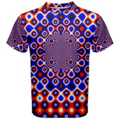 Digital Art Background Red Blue Men s Cotton Tee by Sudhe