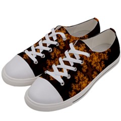 Abstract Fractal Pattern Artwork Flora Women s Low Top Canvas Sneakers