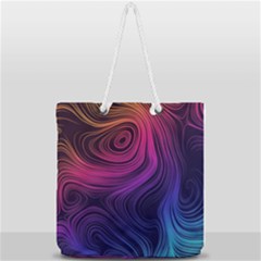 Abstract Pattern Art Full Print Rope Handle Tote (large)