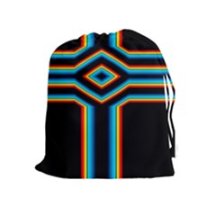 Cross Abstract Neon Drawstring Pouch (xl) by Pakrebo