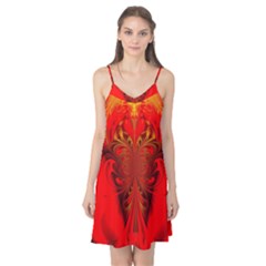 Digital Arts Fractals Futuristic Red Yellow Black Camis Nightgown