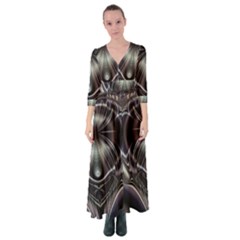 Digital Art Artwork Colorful Poster Button Up Maxi Dress