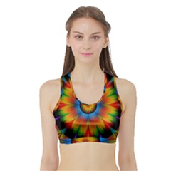 Abstract Digital Art Artwork Sports Bra With Border