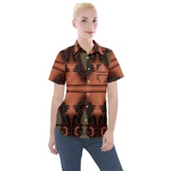 Art Fractal Artwork Creative Women s Short Sleeve Pocket Shirt