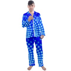 Digital Arts Fractals Futuristic Blue Men s Satin Pajamas Long Pants Set