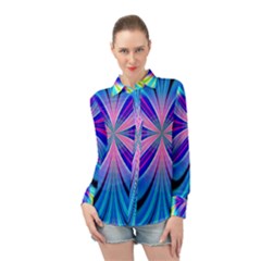 Abstract Art Design Digital Art Long Sleeve Chiffon Shirt