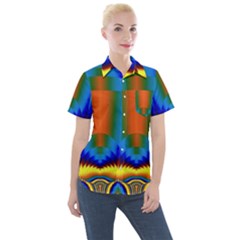 Design Color Colorful Designing Women s Short Sleeve Pocket Shirt