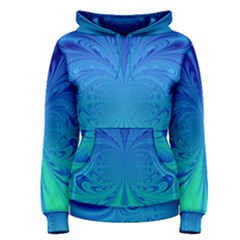 Digital Arts Fractals Futuristic Blue Magenta Women s Pullover Hoodie by Pakrebo