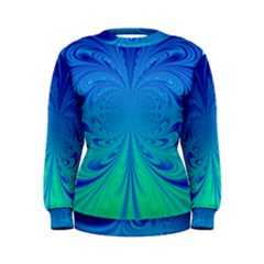 Digital Arts Fractals Futuristic Blue Magenta Women s Sweatshirt by Pakrebo