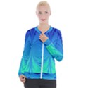 Digital Arts Fractals Futuristic Blue Magenta Casual Zip Up Jacket View1