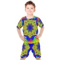 Digital Art Fractal Artwork Flower Kids  Tee and Shorts Set View1