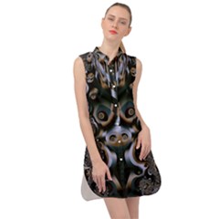 Fractal Art Artwork Design Sleeveless Shirt Dress