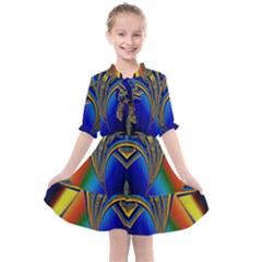 Abstract Art Design Digital Art Image Kids  All Frills Chiffon Dress