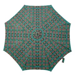 Lotus Bloom In The Sacred Soft Warm Sea Hook Handle Umbrellas (medium) by pepitasart