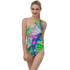 Design Background Concept Fractal To One Side Swimsuit by Pakrebo