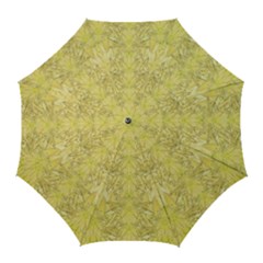 Flowers Decorative Ornate Color Yellow Golf Umbrellas by pepitasart