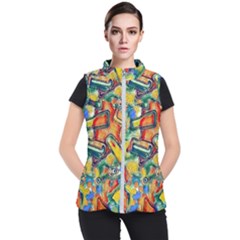 Colorful Painted Shapes                     Women s Puffer Vest by LalyLauraFLM