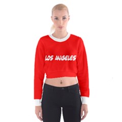 Red La Cropped Sweatshirt