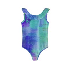 Watercolor Wash Kids  Frill Swimsuit by blkstudio