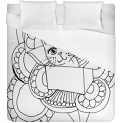 Cute Cat Coloring Page Design Duvet Cover (king Size) by Wegoenart