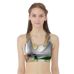 Paint Color Brush Painter Bucket Sports Bra With Border by Wegoenart