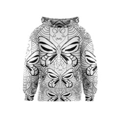 Mandala Butterfly Insect Kids  Pullover Hoodie by Wegoenart