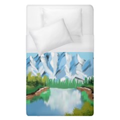 Digital Design Landscape Mountains Duvet Cover (single Size) by Wegoenart