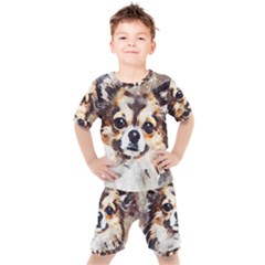 Chihuahua Dog Cute Pets Small Kids  Tee And Shorts Set by Wegoenart