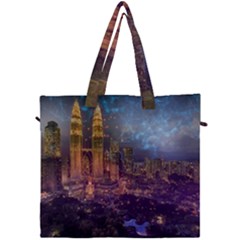 City Lights Skyline Buildings Canvas Travel Bag