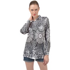 Mandala Meditation Zen Flower Yoga Long Sleeve Satin Shirt