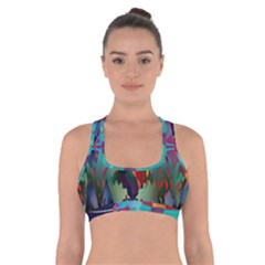 Background Sci Fi Fantasy Colorful Cross Back Sports Bra by Wegoenart