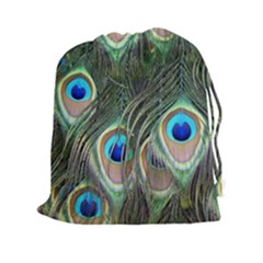 Peacock Feathers Peacock Bird Drawstring Pouch (xxl)