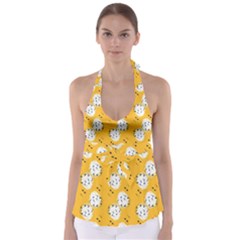 Fluffy Clouds Mustard  Babydoll Tankini Top