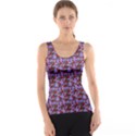 Lazy Cat Floral Pattern Lilac Polka Tank Top View1