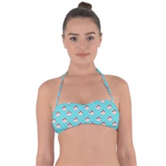 English Breakfast Aqua Halter Bandeau Bikini Top by snowwhitegirl