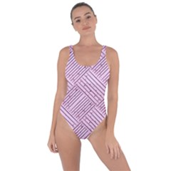 Wood Texture Diagonal Weave Pastel Bring Sexy Back Swimsuit by Mariart