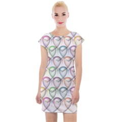 Valentine Hearts Cap Sleeve Bodycon Dress by HermanTelo