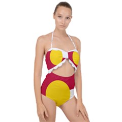 Colorado State Flag Symbol Scallop Top Cut Out Swimsuit by FlagGallery