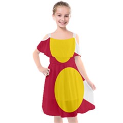 Colorado State Flag Symbol Kids  Cut Out Shoulders Chiffon Dress by FlagGallery