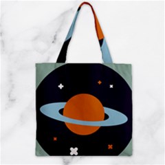 Planet Orbit Universe Star Galaxy Zipper Grocery Tote Bag by Pakrebo