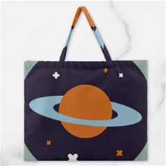 Planet Orbit Universe Star Galaxy Zipper Large Tote Bag by Pakrebo