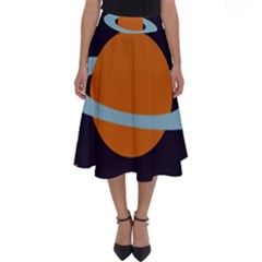 Planet Orbit Universe Star Galaxy Perfect Length Midi Skirt by Pakrebo