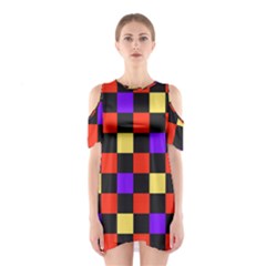 Checkerboard Again Shoulder Cutout One Piece Dress by impacteesstreetwearseven