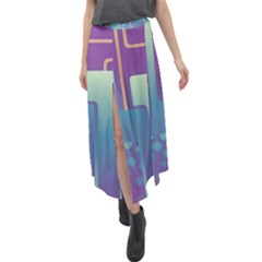 Non Seamless Pattern Background Velour Split Maxi Skirt