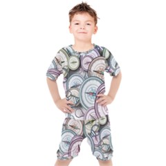 Compass Direction North South East Kids  Tee And Shorts Set by Pakrebo