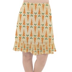 Patter Carrot Pattern Carrot Print Fishtail Chiffon Skirt