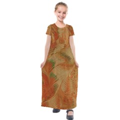 Mottle Color Movement Colorful Kids  Short Sleeve Maxi Dress by Pakrebo