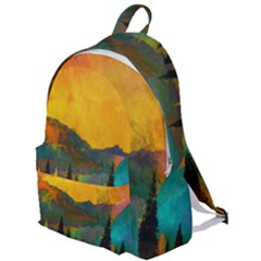 Trees Mountains Sun Sunrise Warm The Plain Backpack by Pakrebo